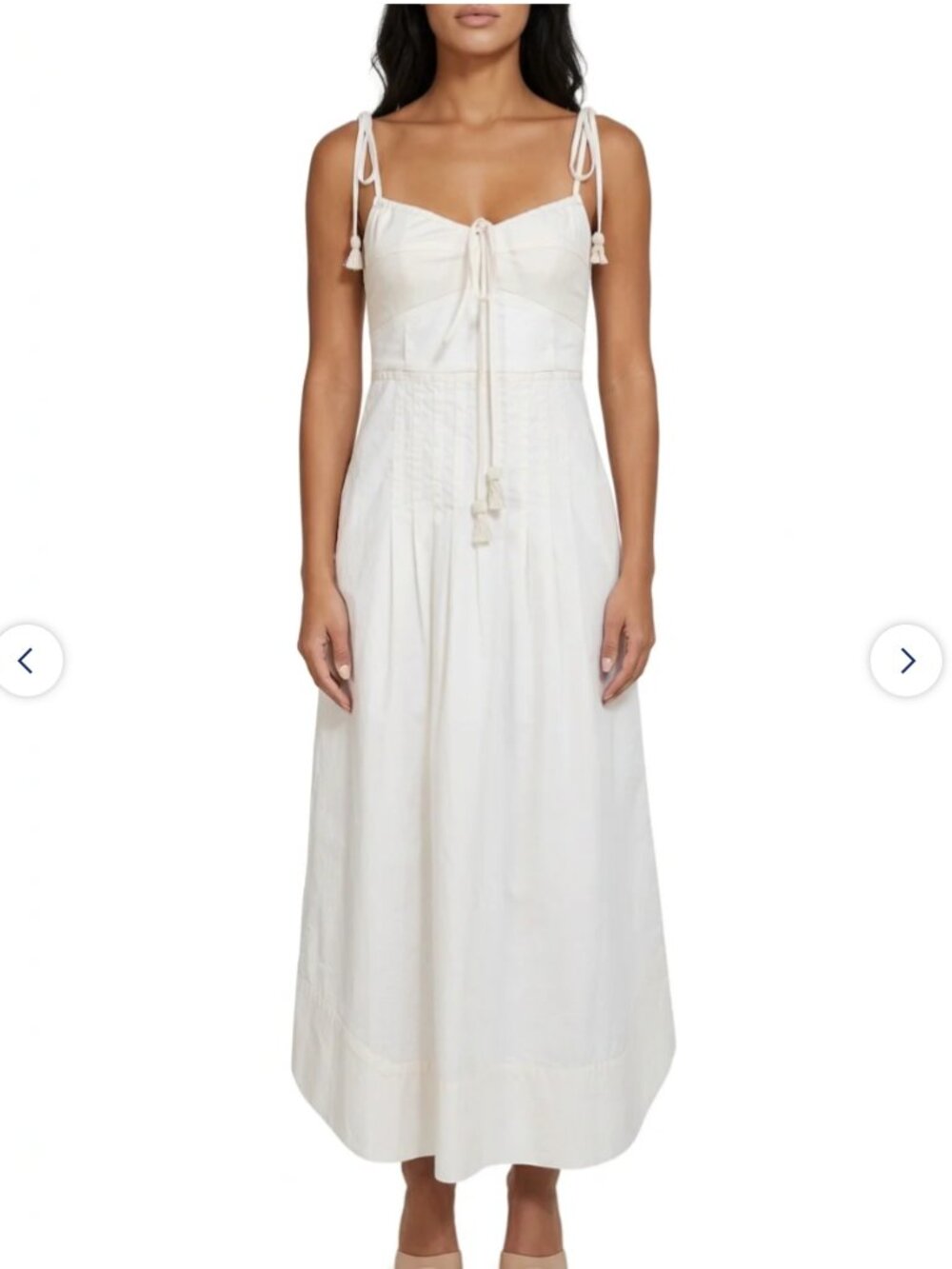 Johanna Ortiz Aromatic Essence Pleated Poplin Midi Dress sz 6 - Picture 4 of 4